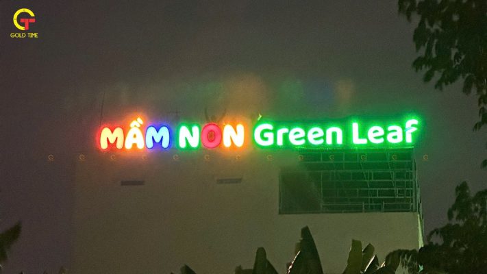 thi công bảng hiệu trường mầm non Green Leaf tại TP.HCM
