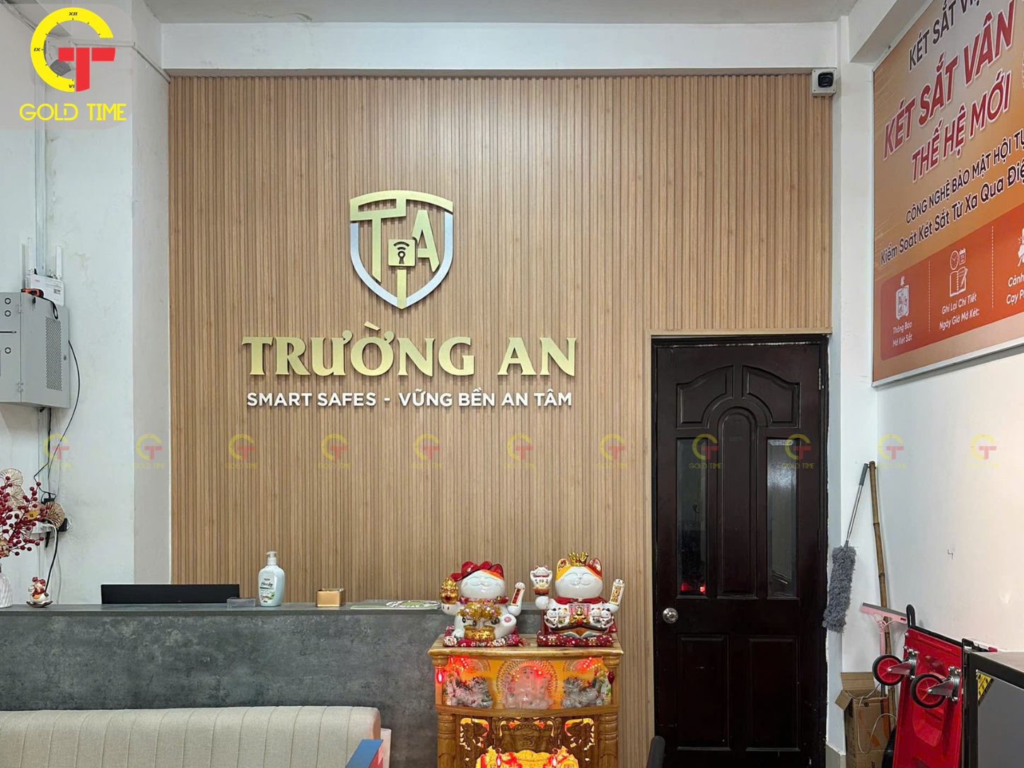 không gian showroom két sắt Trường An sau khi hoàn thiện